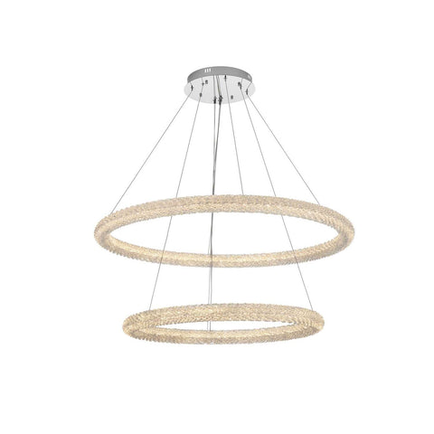 Elegant Lighting Bowen 42" Led Chandelier in Chrome