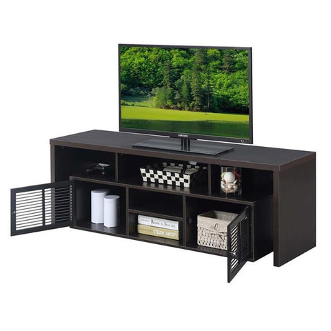 Convenience Concepts Lexington 65 inch TV Stand with Storage Cabinets and Shelves, Espresso