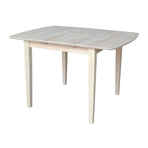International Concepts Unfinished Clarkson Shaker Leg Dining Table with Butterfly Extension