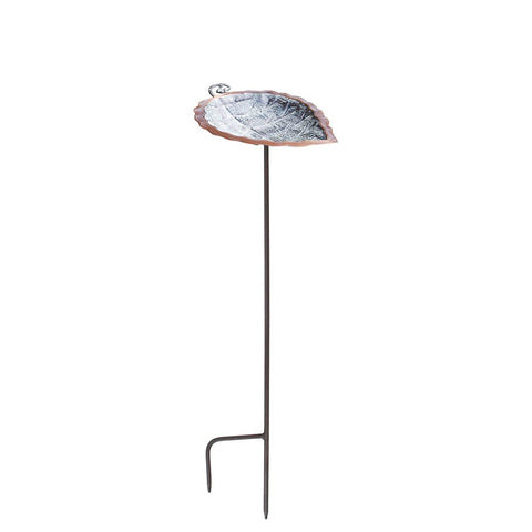 Achla Designs 201-3005 Aspen Leaf w/Stake Birdbath, Antique Brass Plated
