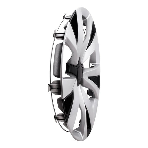 CCI Wheel Cover IWC55916SB, 16 Inch, 5 V Spoke, Painted, Gloss Black/Silver, ABS, Fits Over OEM Steel Wheel, Set of 4, Fits 2022-2025 Honda Civic - LX Model