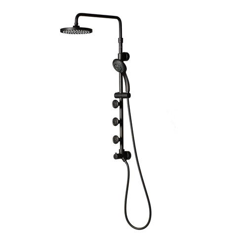Lanikai Rain Shower Head with Handheld Spray Combo - 1028-MB-1.8GPM, Matte Black - 8" Rain Showerhead with Handheld Sprayer, 3 Spray Jets, 5-Function Rainfall Shower Head with Hose, 1.8 GPM