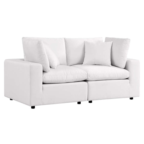 Modway Commix Outdoor Patio Overstuffed Loveseat in White