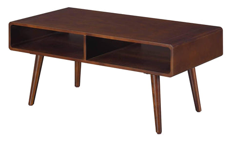 Convenience Concepts Napa Coffee Table 42" - Mid-Century Modern Center Room Accent with Storage Shelf for Transitional, Contemporary Living & Family Room, Espresso