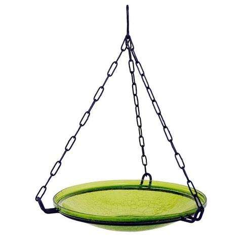Oakestry 14'' Crackle Bowl in Fern Green with Rail Mount Bracket
