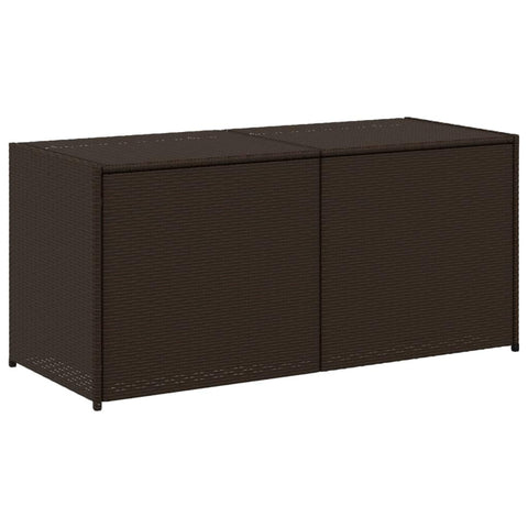 vidaXL Outdoor Garden Storage Box â€“ Weather- Poly Rattan Patio Furniture, Brown 74.8 Gal with UV Protection & Gas Spring Lid