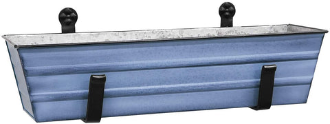 Oakestry C-08NB-WM Small Blue Flower Wall Window Box and Brackets