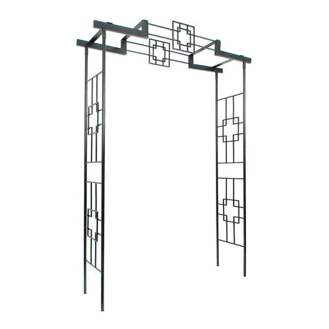 Achla Designs ARB-26 Squares Arbor II Garden Arch, Graphite