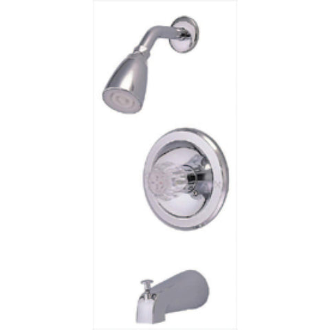 Kingston Brass KB531 Single Acrylic Handle Tub and Shower Faucet, Polished Chrome,5-Inch Spout Reach