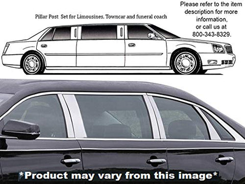QAA is Compatible with 2013-2020 Cadillac XTS, Accubuilt Hearse Limousine 10 Piece Stainless Pillar Post Trim PP53222