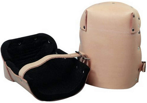 Bon Tool 12-101 Pro Leather Knee Pads|Lightweight Heavy Duty Double Felt Top-Grain Cowhide Leather Non Slip Water & Rust Resistant Buckles Extra Thickness For Comfort