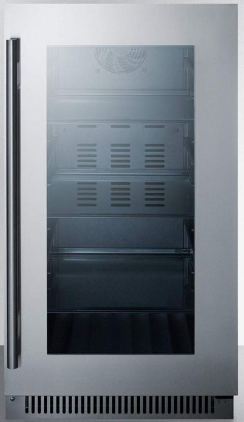 Summit Appliance CL181WBVCSS 18" Wide Built-in Beverage Center with Seamless Stainless Steel Trimmed Glass Door and Stainless Steel Wrapped Cabinet, Digital Thermostat, Automatic Defrost