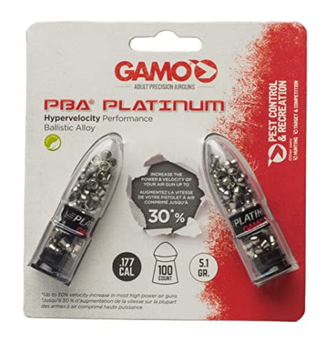 Gamo Platinum PBA .177 Cal, 5.1 Grains, Round Nose, 100ct