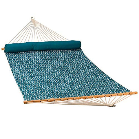 Algoma Net 13 Foot Quilted Hammock with Matching Pillow Lowry Blue