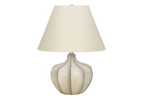Monarch Specialties I 9733 LightingTable Lamp, Cream Resin, Ivory/Cream Shade, Transitional