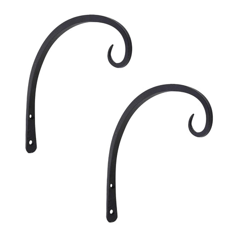 Oakestry Downcurled Bracket 9 Inch Two Pack Wall Mounted Hanging Brackets for Planters Lanterns Baskets Shelves Rustic Metal Decor Indoor Outdoor Garden Porch Patio Entryway Support Display Mount