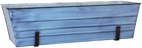 Oakestry C-21NB-WM Large Blue Flower Wall Window Box with Brackets