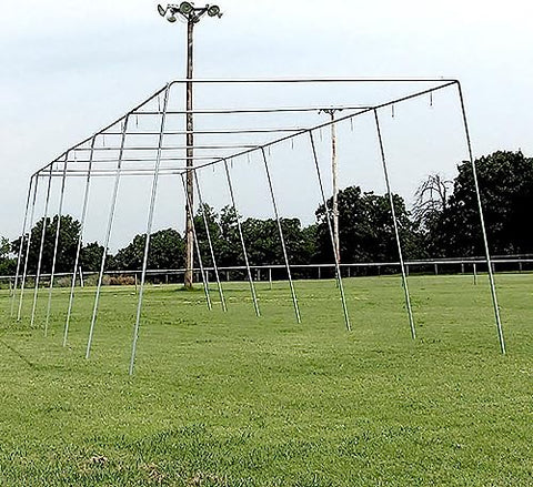 Cimarron Sports Outdoor Practice 55x14x12 1-1/2" Batting Cage Frame Corners - 10 Poles Not Included