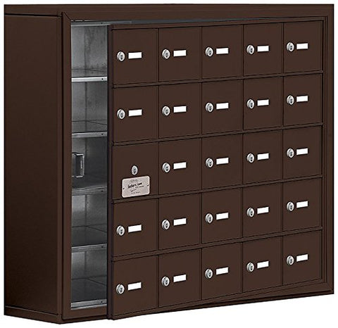Salsbury Industries 19158-25ZSK Cell Phone-Access Panel-5 Unit Surface Mounted-Keyed Locks with 8-Inch Diameter Compartments, Bronze
