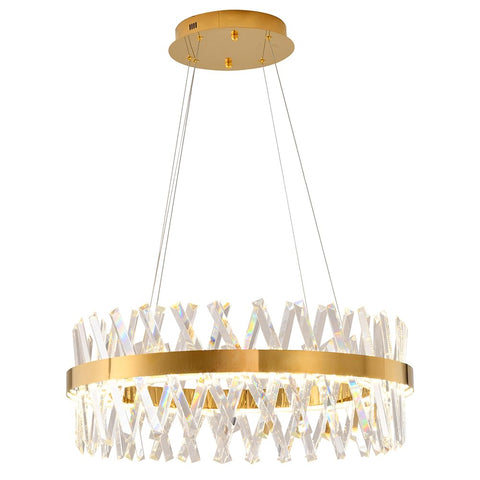 1-LIGHT 26-INCH GOLD INTEGRATED LED CHANDELIER