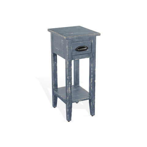 Sunny Designs Marina Farmhouse Mahogany Wood Chair Side Table in Ocean Blue