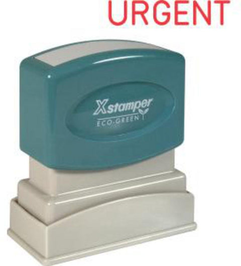 Xstamper(R) One-Color Title Stamp, Pre-Inked, "Urgent", Red
