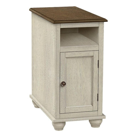 Monarch Specialties 3965 Accent, End, Side Table, Bedroom, Nightstand, Storage Table-24 H/Antique White/Espresso Veneer, 11.75" L x 21.75" W x 24.25" H