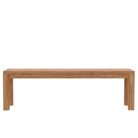 Alpine Furniture Aiden Solid Pine and Plywood Dining Bench, Weathered Natural