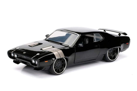 Jada Toys Fast & Furious 1:24 Dom's Plymouth GTX Die-cast Car, Toys for Kids and Adults, Black, Standard