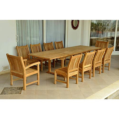 Anderson Teak 11-Piece Rectangular Dining Set - Outdoor Patio Table & Chairs 10'