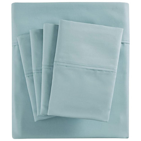 Oakestry 6-Pc Luxurious Wrinkle Free Breathable Cotton Rich Sateen Sheet Set Easy Elastic Fit and Soft 800 Thread Count, King Size, Aqua