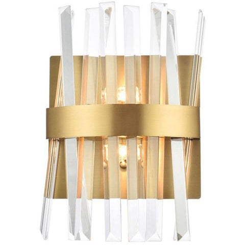 Elegant Lighting Serephina 8" Iron and Crystal Bath Sconce in Satin Gold