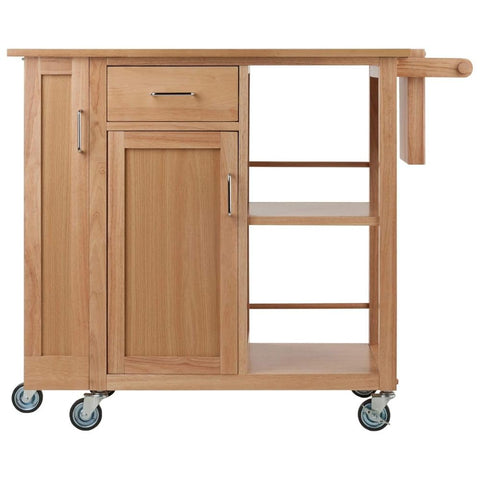 Oakestry Douglas Kitchen Cart Natural Functional Storage Solution for Kitchen Ample Counter Space for Food Prep and Serving Includes Shelves and Drawers for Organization for Small or Large Kitchens