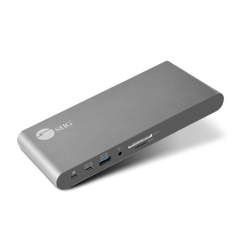 SIIG 4K USB-C MST Docking Station Dual 4K60Hz Display for Windows Laptops, Thunderbolt 3 Compatible, 60W PD, HDMI, Ethernet, SD/TF 3.0, USB 10G, Audio, Vertical/Horizontal Design (JU-DK0N11-S1)