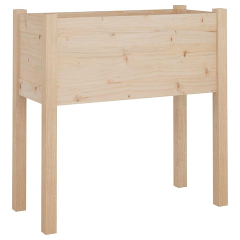 vidaXL Solid Pinewood Garden Planter- Weather-Resistant Outdoor Flower Box, Square Shape, Easy Assembly Required, Brown