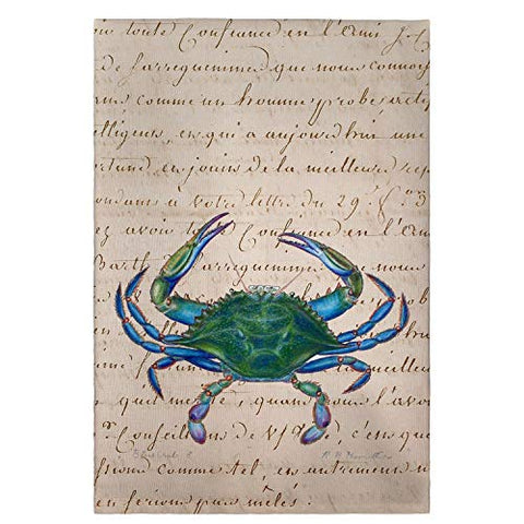 Betsy Drake M Script Blue Crab Guest Towel