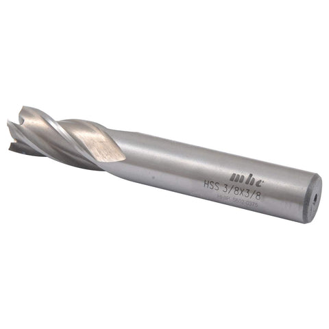 HHIP 5802-0375 3/8" x 3/8" 4 Flute High Speed Steel Single End Center Cut End Mill