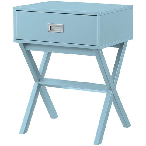 Convenience Concepts Designs2Go Landon End Table 19" - Modern Side Accent with Storage Drawer for Transitional, Contemporary Living & Family Room, Sea Foam Blue