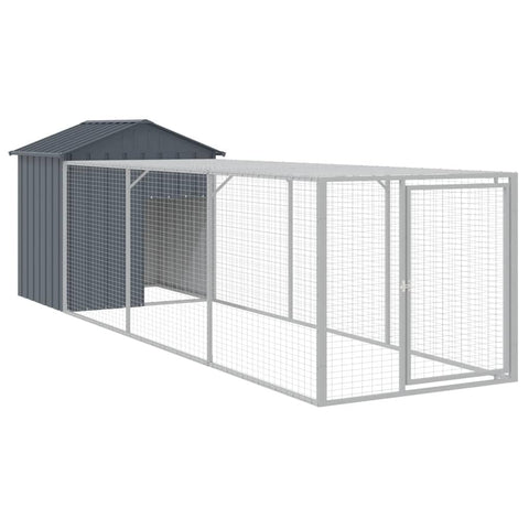 vidaXL Chicken Coop with Yard Anthracite 117x405x123cm Galvanized Steel