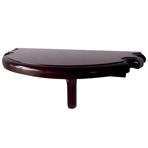 Hathaway Premium Half Moon Shelf Wall Table – 23.5-in x 12-in Wall Mounted Bar Table with Pool Cue Rests – Solid Hardwood & MDF Half Circle Shelf – Billiard Room Furniture – Mahogany Finish