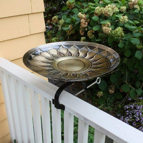 African Daisy Birdbath & Over Railing Bracket