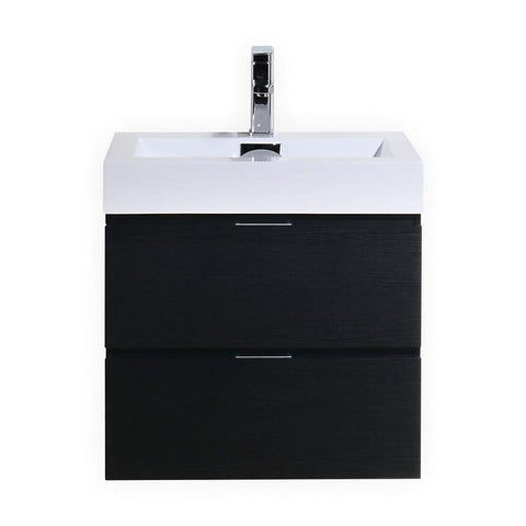 Bliss 24 in. Wall Mount Modern Bathroom Vanity - Black