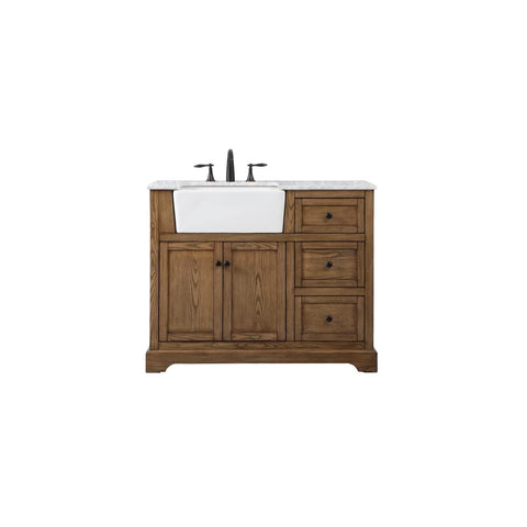 Elegant Decor Franklin 42" Aluminum MDF Single Bathroom Vanity in Driftwood
