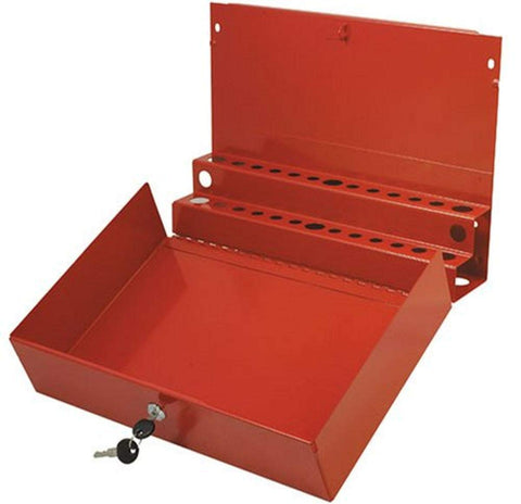 SUNEX TOOLS 8011 Large Locking Screwdriver and Pry Bar Holder for Service Cart- Red