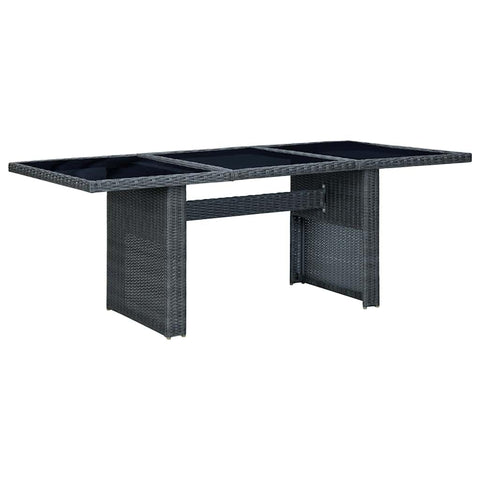 vidaXL Garden Table Dark Grey and Black