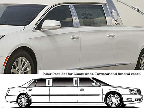 QAA is Compatible with 2013-2020 Cadillac XTS, Accubuilt Hearse 6 Piece Stainless Pillar Post Trim PP53221