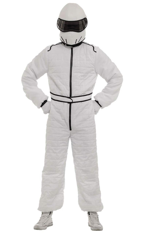 Orion Costumes White Race Car Driver Suit and Helmet TV Fancy Dress Costume