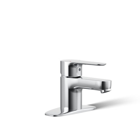 KOHLER K-98146-4-CP July Single-Handle Bathroom Sink Faucet, 1.2 GPM, Metal Pop-Up Drain with 1-1/4" Tailpiece, Polished Chrome