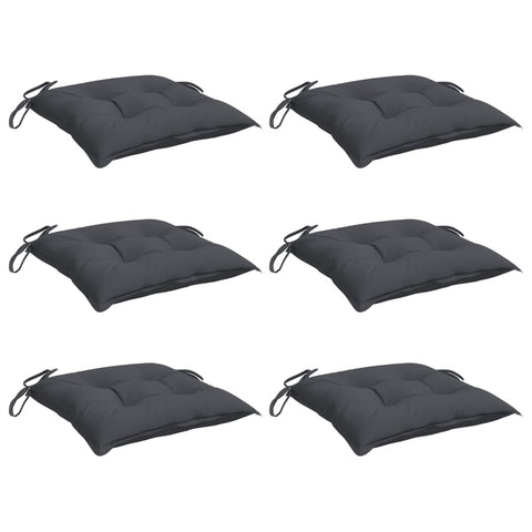 vidaXL Anthracite Square Chair Cushions Set of 6 | 15.7X15.7X2.8 in Oxford Fabric Water Resistant Non Slip Feet Contemporary Design for Indoor Outdoor Use Cushion Sofa Patio Seat Pad Garden Office