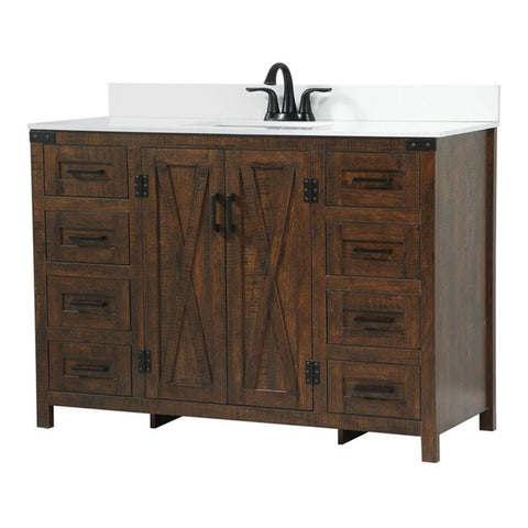 Elegant Decor Grant 48" MDF Single Bathroom Vanity with Backsplash in Expresso